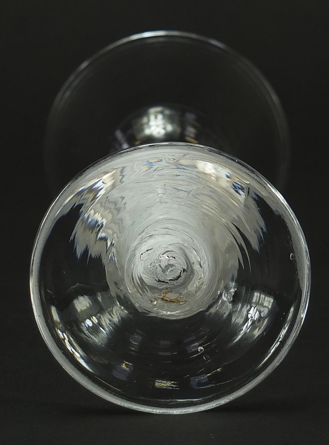 18th century wine glass having knopped stem with multiple opaque twists, 15.5cm high - Image 3 of 3