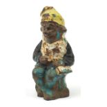 Painted cast iron advertising Record gnome, 25.5cm high