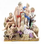 Meissen, Large and impressive 19th century German Trade and Commerce with Mercury figure group,