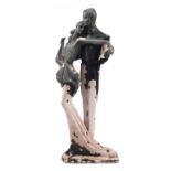 Austin sculpture of Art Deco male and female dancers, 77cm high