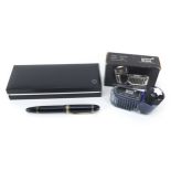 Mont Blanc Meisterstuck no 149 fountain pen and 14k gold nib and accessories including case and ink