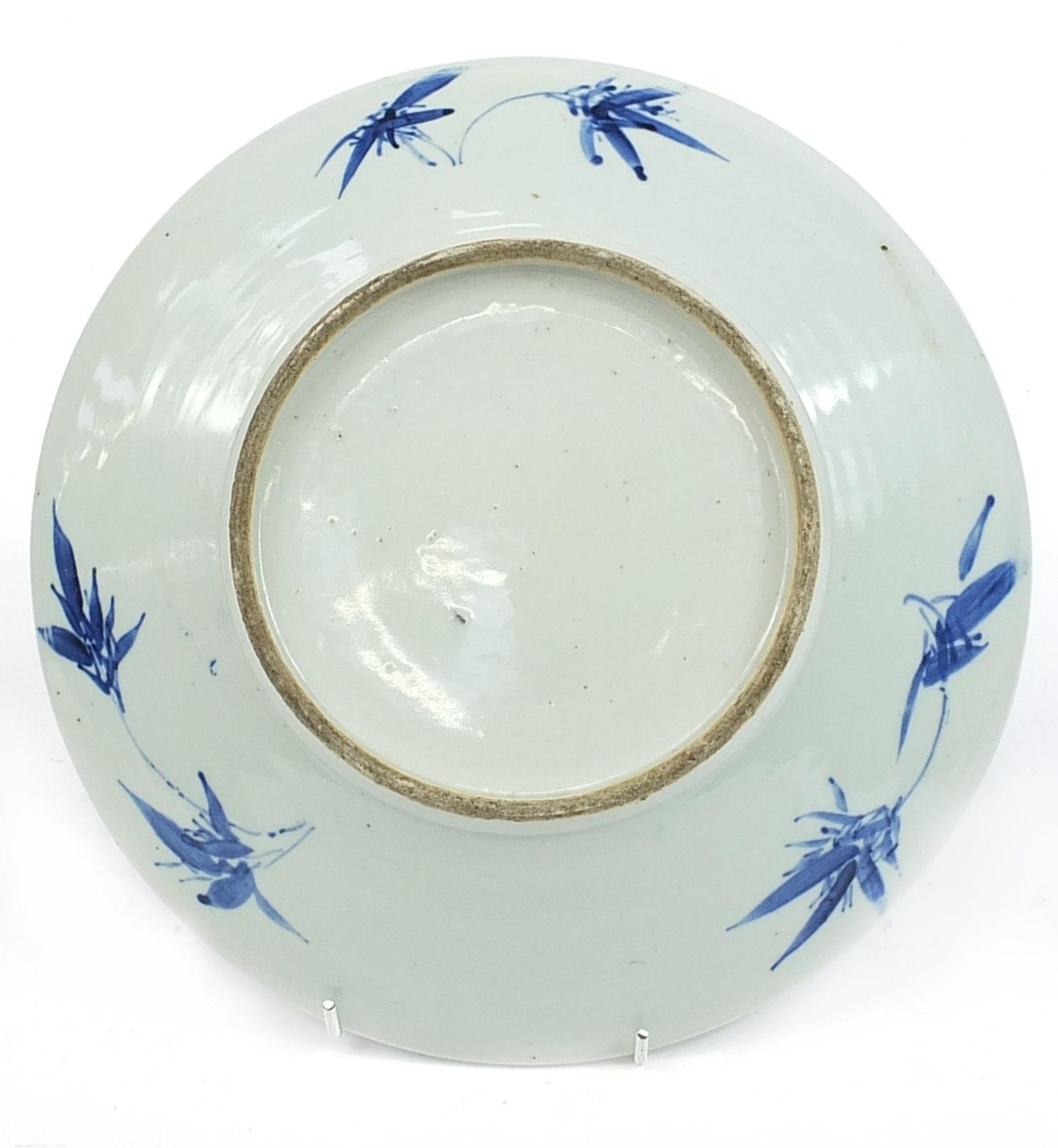Chinese blue and white porcelain plate hand painted with prunus flowers, 29.5cm in diameter - Image 2 of 2