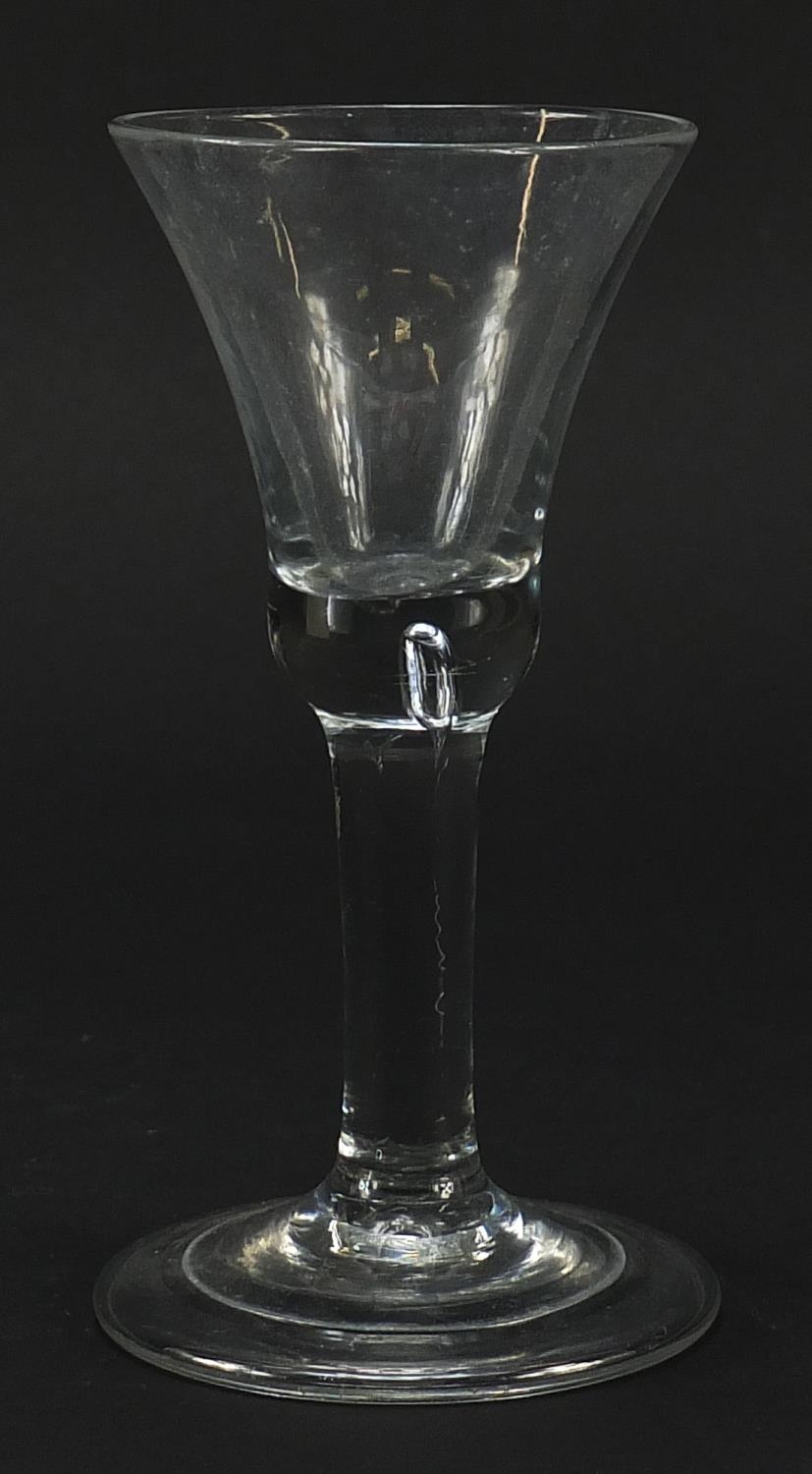 18th century wine glass with folded foot, 14.5cm high - Image 2 of 3