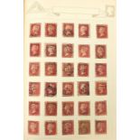Victorian and later British stamps arranged in an album including pages of Penny Reds and Festival