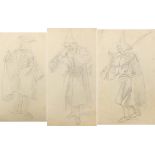 School of George Hayter - Gentlemen wearing naval and military dress, set of three pencil drawings