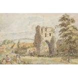 Paul Sandby 1781 - The Priory at Milford Haven, Wales, 18th century pen and watercolour on paper,