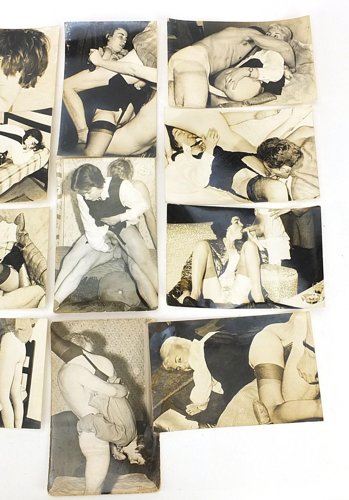 Thirteen 1950's black and white erotic photographs - Image 3 of 3