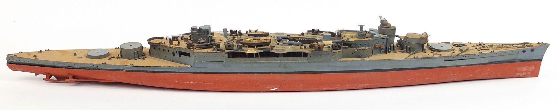 Large military interest model boat, 140cm in length - Image 5 of 5