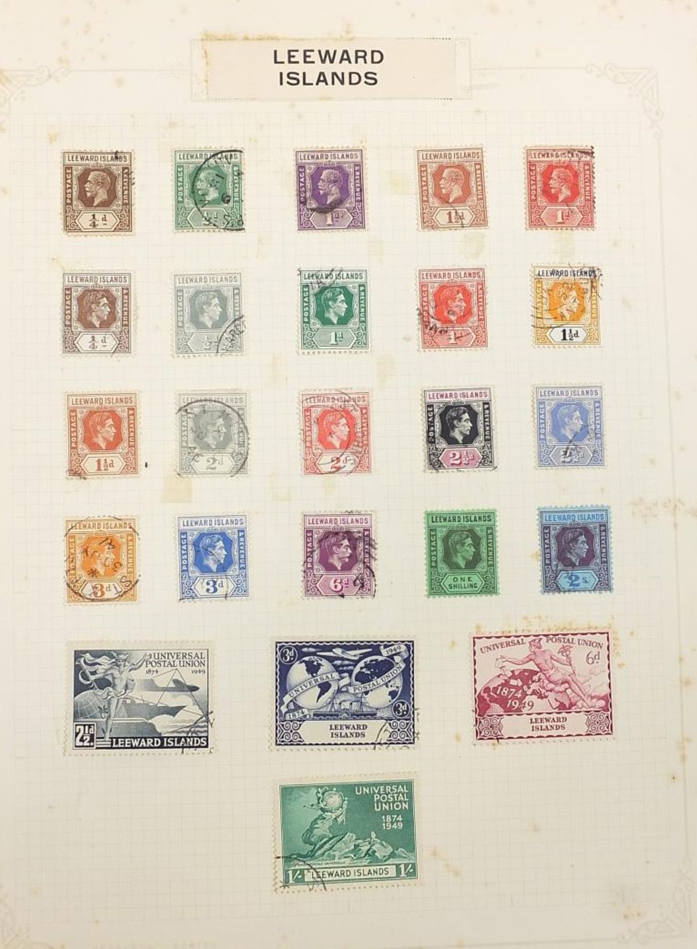 Commonwealth stamps Jamaica, Leeward Islands and British Levant arranged on several pages - Image 2 of 6