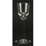 18th century wine glass, 14.5cm high
