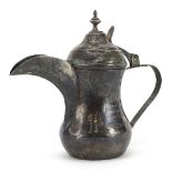 Egyptian silver niello work coffee pot, 17cm in length, 182.5g