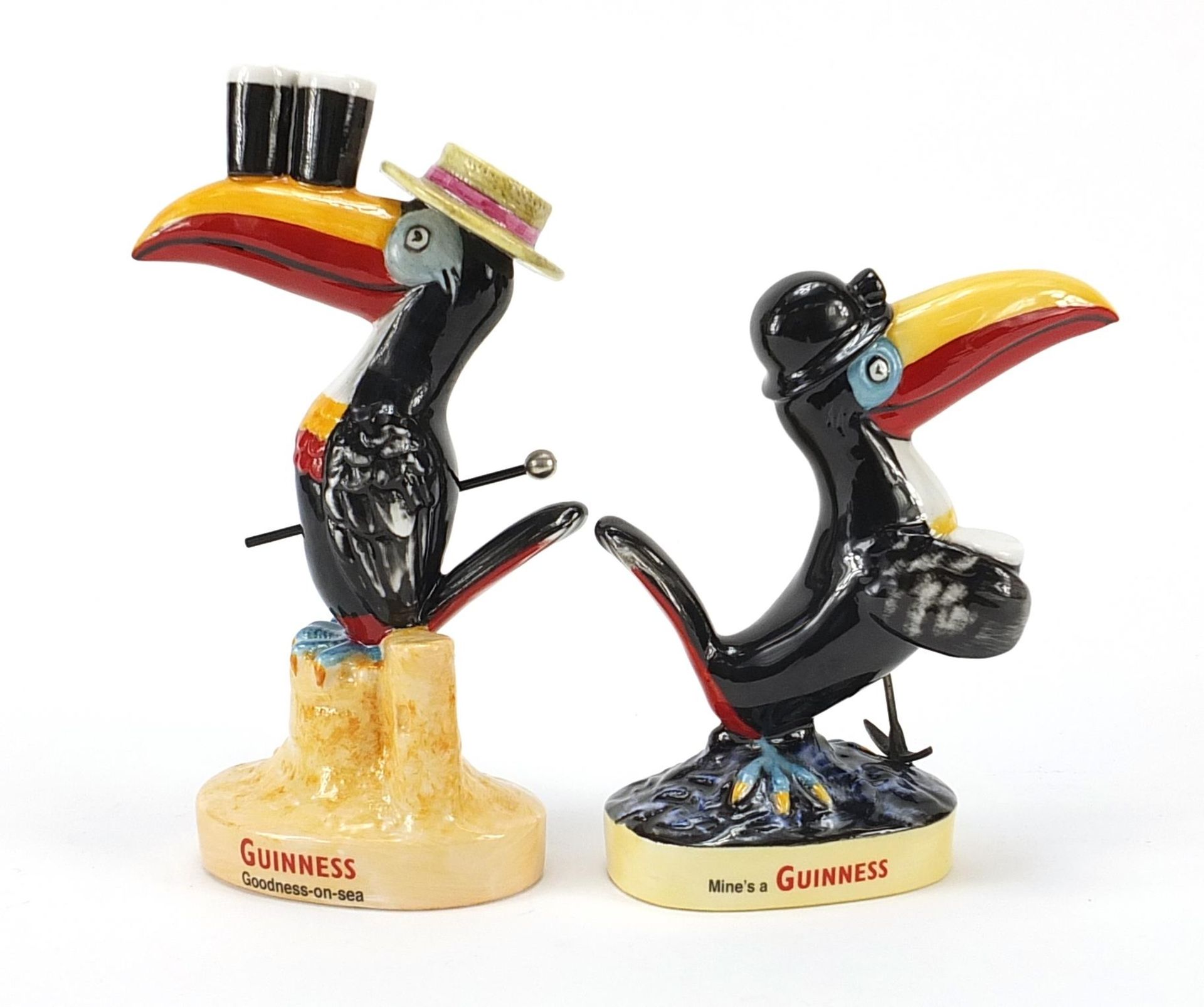 Two Royal Doulton toucans advertising Guinness comprising Miner Toucan 827/2000 and Seaside Toucan - Image 2 of 4
