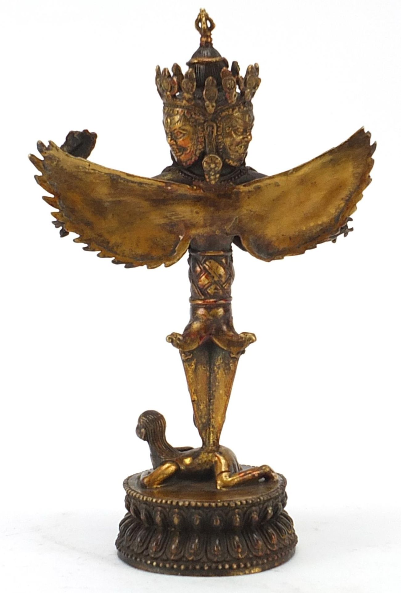 Chino Tibetan gilt bronze deity, 27cm high - Image 2 of 3