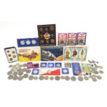 Antique and later British and world coinage, bank notes and cigarette cards including dollars,