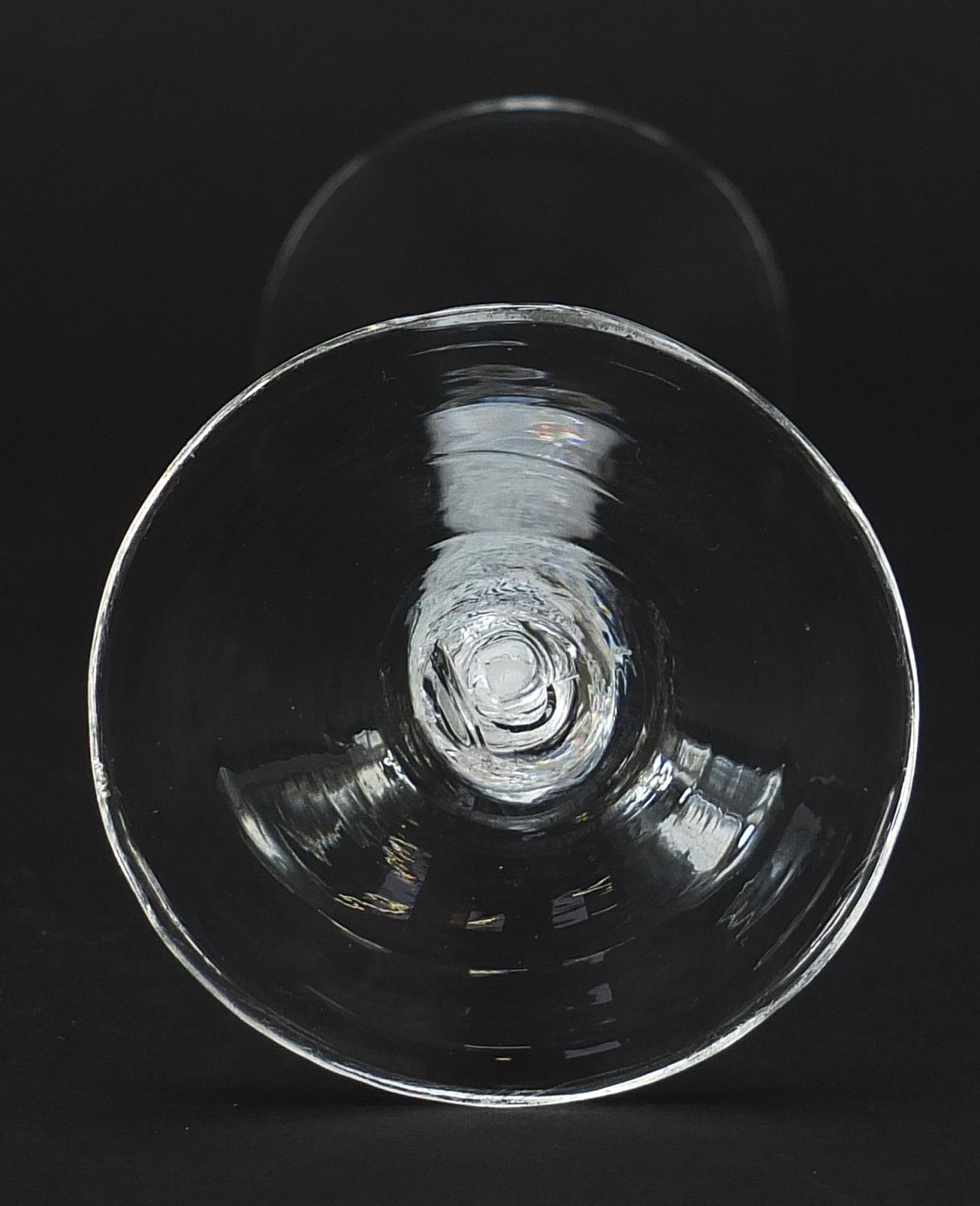 18th century wine glass with opaque and air twist stem, 19cm high - Image 3 of 3