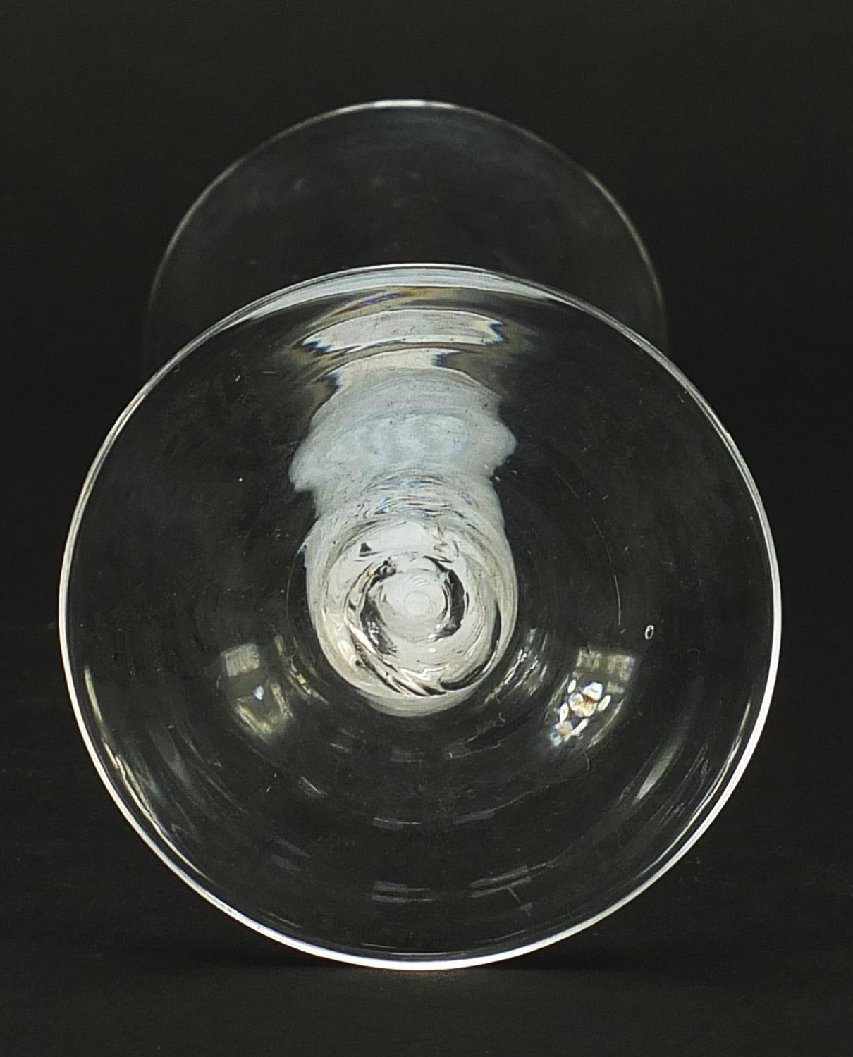 18th century wine glass with multiple opaque twist stem, 17cm high - Image 3 of 3