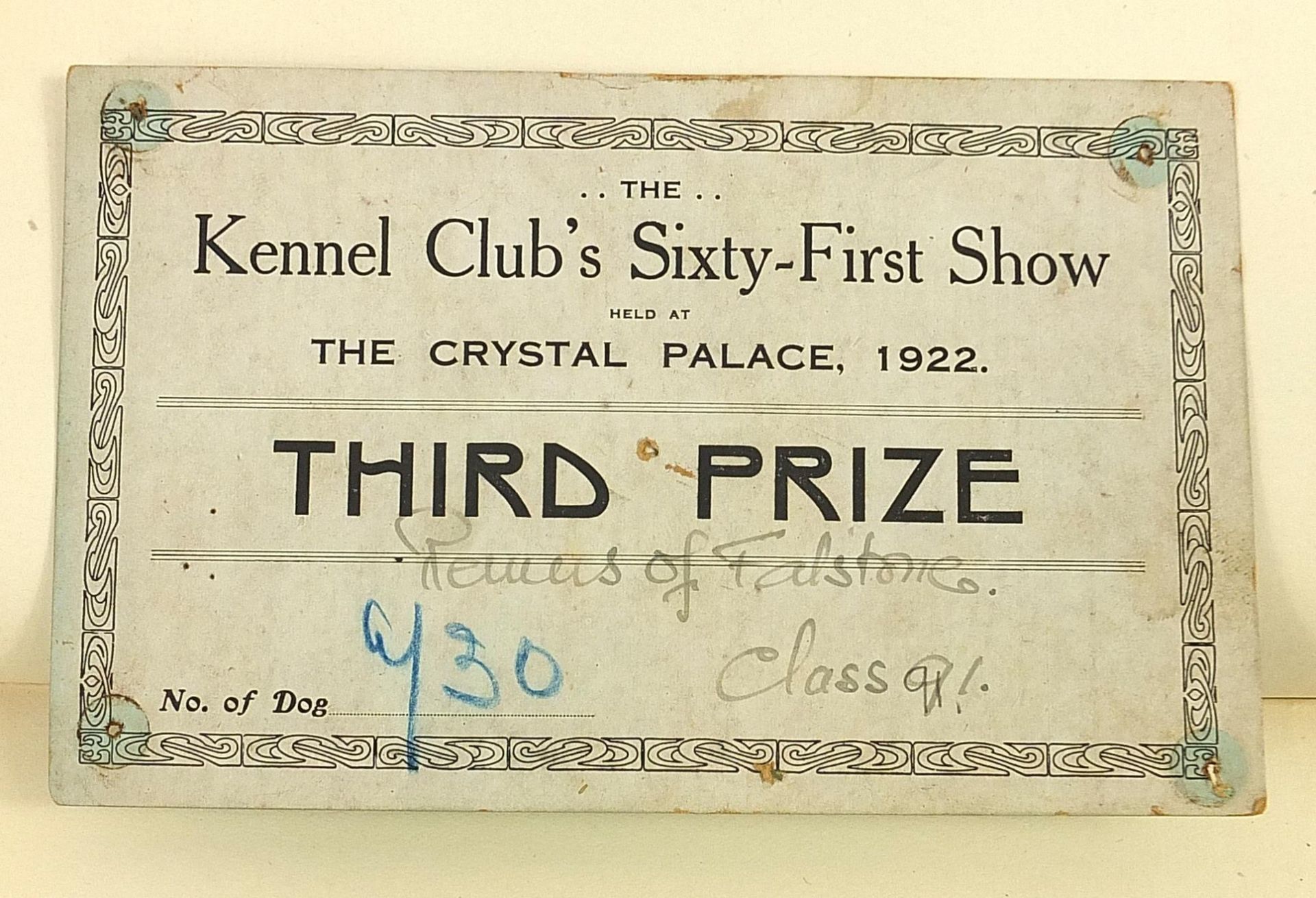 Collection of dog show related ephemera including a large collection of dog show prize labels - Image 8 of 15