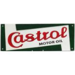 Modern painted cast iron Castrol Motor oil plaque, 49cm x 18cm