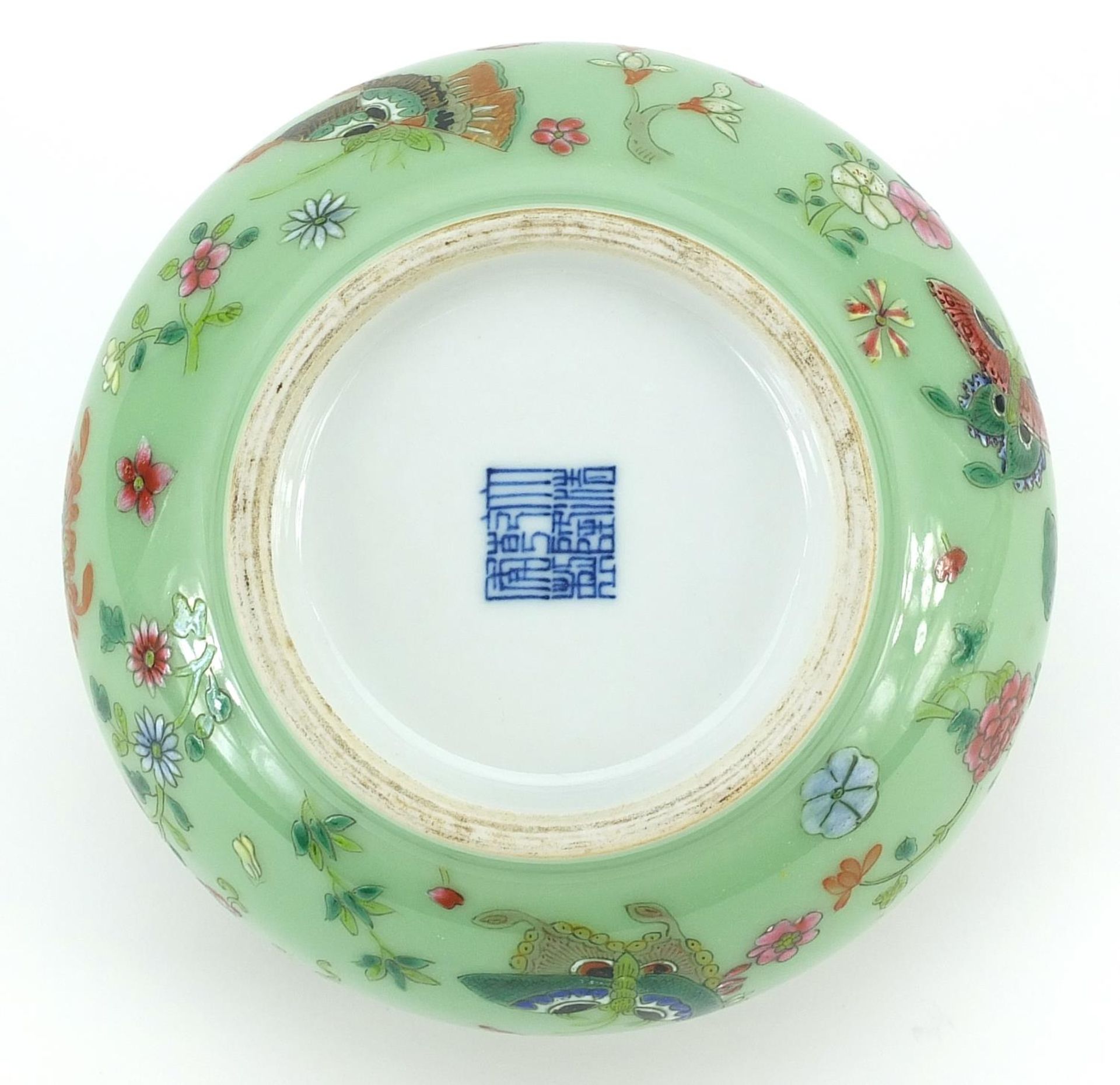 Chinese Canton porcelain censer type bowl hand painted in the famille rose palette with - Image 3 of 3