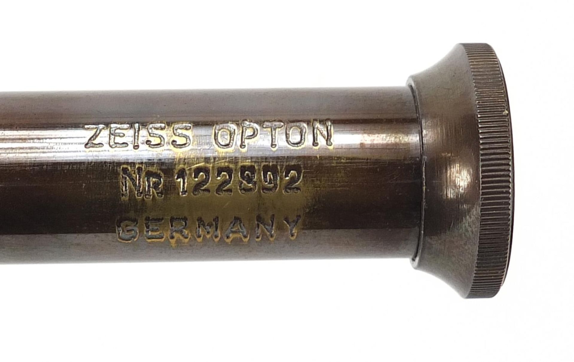 German military interest three draw brass telescope, 15cm in length when closed - Image 4 of 5
