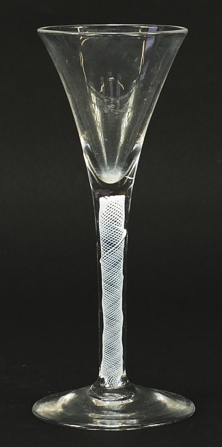 18th century wine glass with multiple opaque twist stem, 17cm high - Image 2 of 3