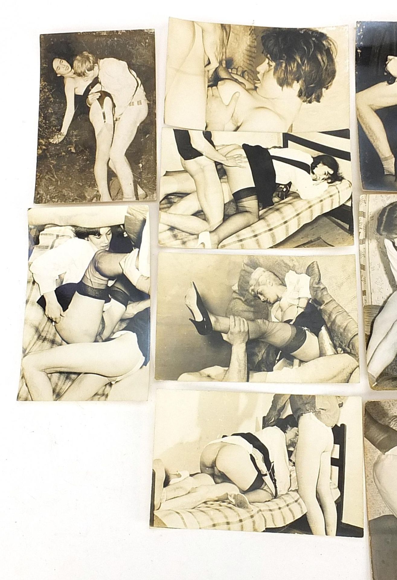 Thirteen 1950's black and white erotic photographs - Image 2 of 3