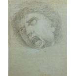 School of Michelangelo - An Idiot's Head, antique Old Master pencil on paper, details and stamp