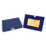 18ct gold Third Paediatric Clinic University of Bologna Italy plaque with fitted case, 10cm x 6cm,