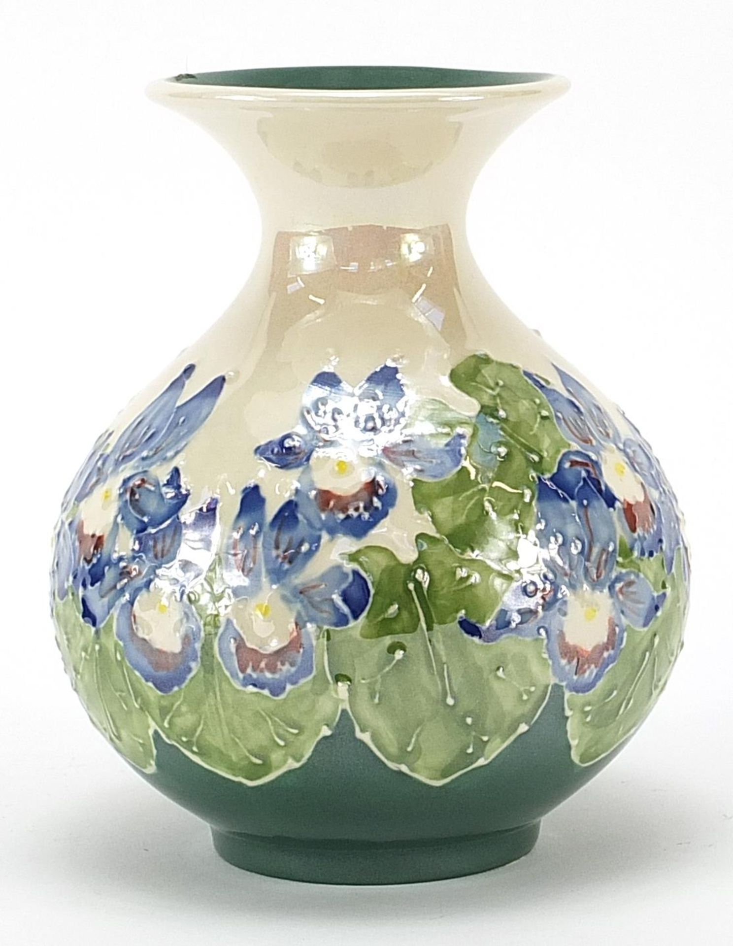 Chelsea Works Burslem Moorland vase hand painted with flowers, 232/750, 15cm high - Image 2 of 4