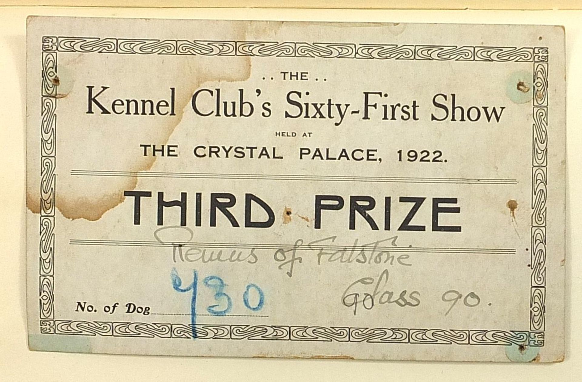 Collection of dog show related ephemera including a large collection of dog show prize labels - Image 5 of 15