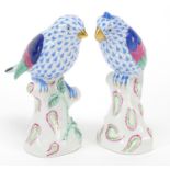 Herend, two Hungarian porcelain birds, each 10.5cm high