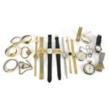 Vintage and later ladies and gentlemen's watches including ladies 9ct gold wristwatch, gentlemen's