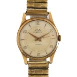 Leda, vintage gentlemen's 9ct gold wristwatch, 28mm in diameter