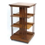 Edwardian oak revolving bookcase, 104cm H x 58cm W x 58cm D