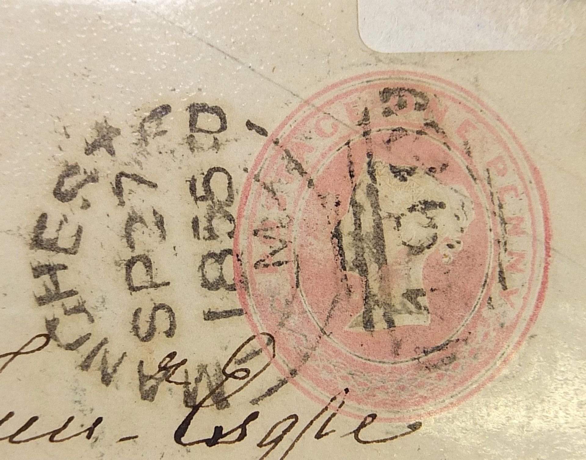Victorian postal history and a one Anna stamp booklet including Penny Red covers, one with - Image 7 of 15