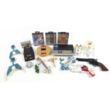 Vintage and later toys including Flash Gordon Lone Star gun, Dinky Thunderbirds vehicles, Sega