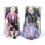 Two Royal Doulton figurines comprising Joan HN1422 and Darby HN1427, each 14cm high