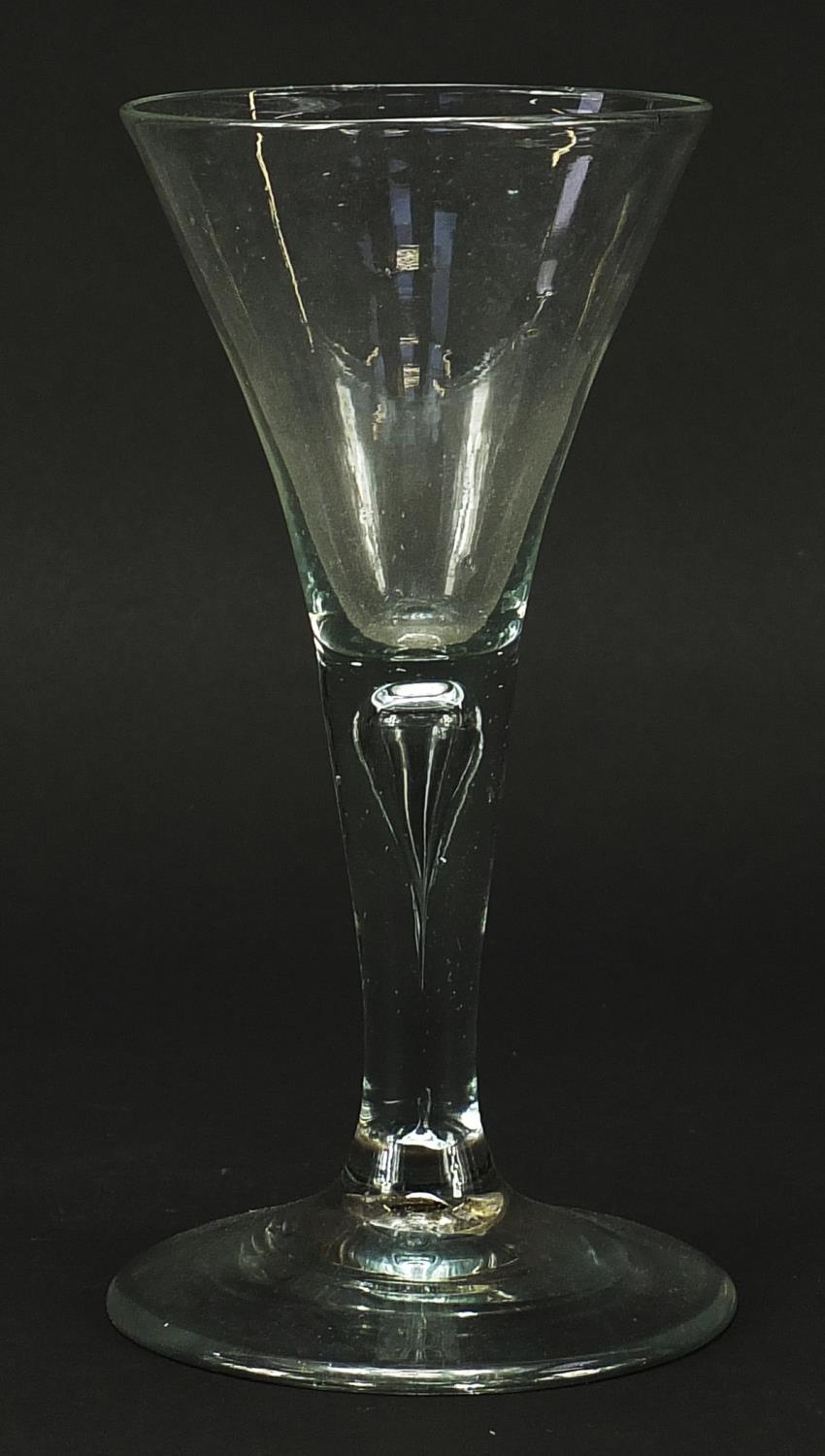 Large 18th century wine glass, 19cm high - Image 2 of 3