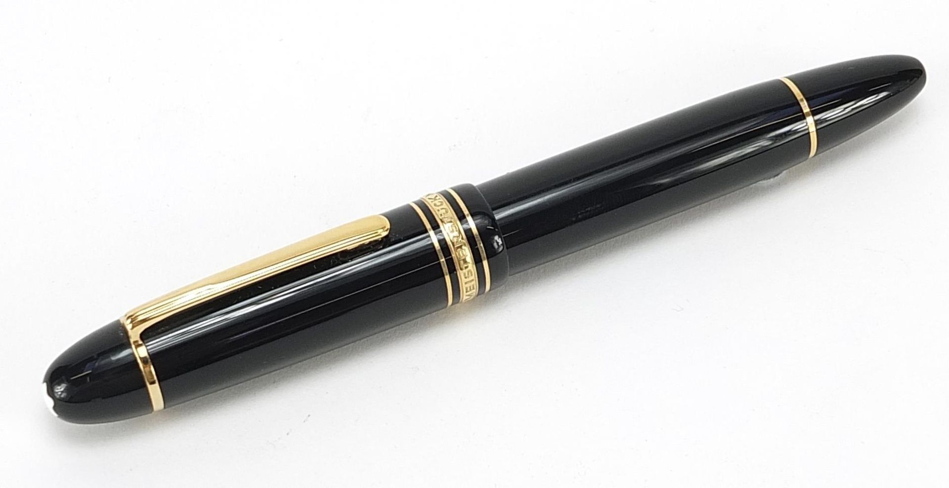 Mont Blanc Meisterstuck no 149 fountain pen and 14k gold nib and accessories including case and ink - Image 4 of 6