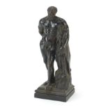 Classical patinated bronze study of Hercules, 22cm high