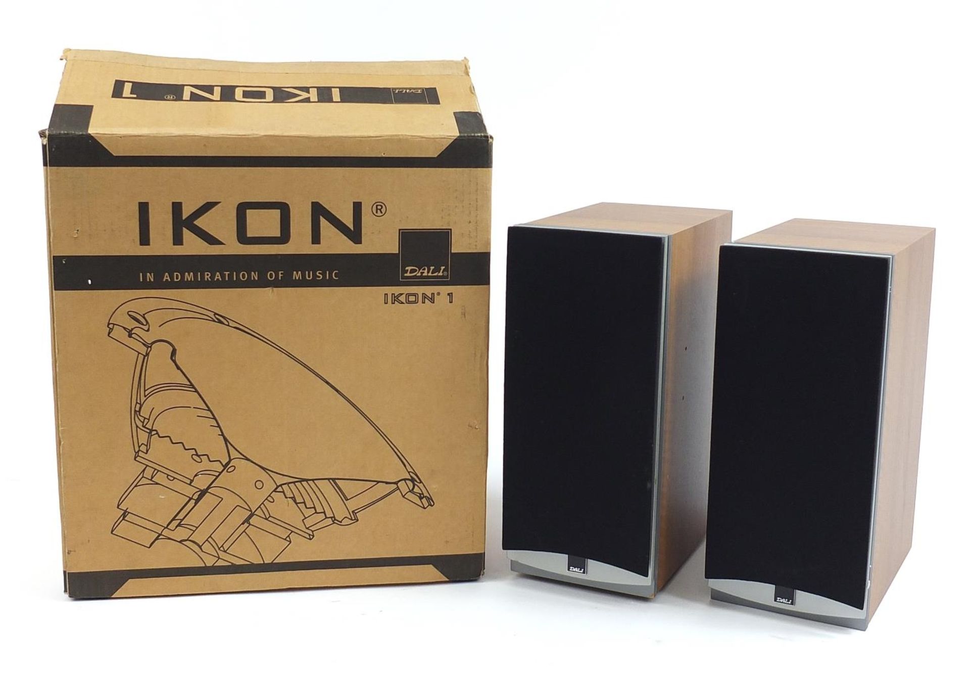 Pair of Ikon Dali light walnut speakers with box - Image 4 of 4