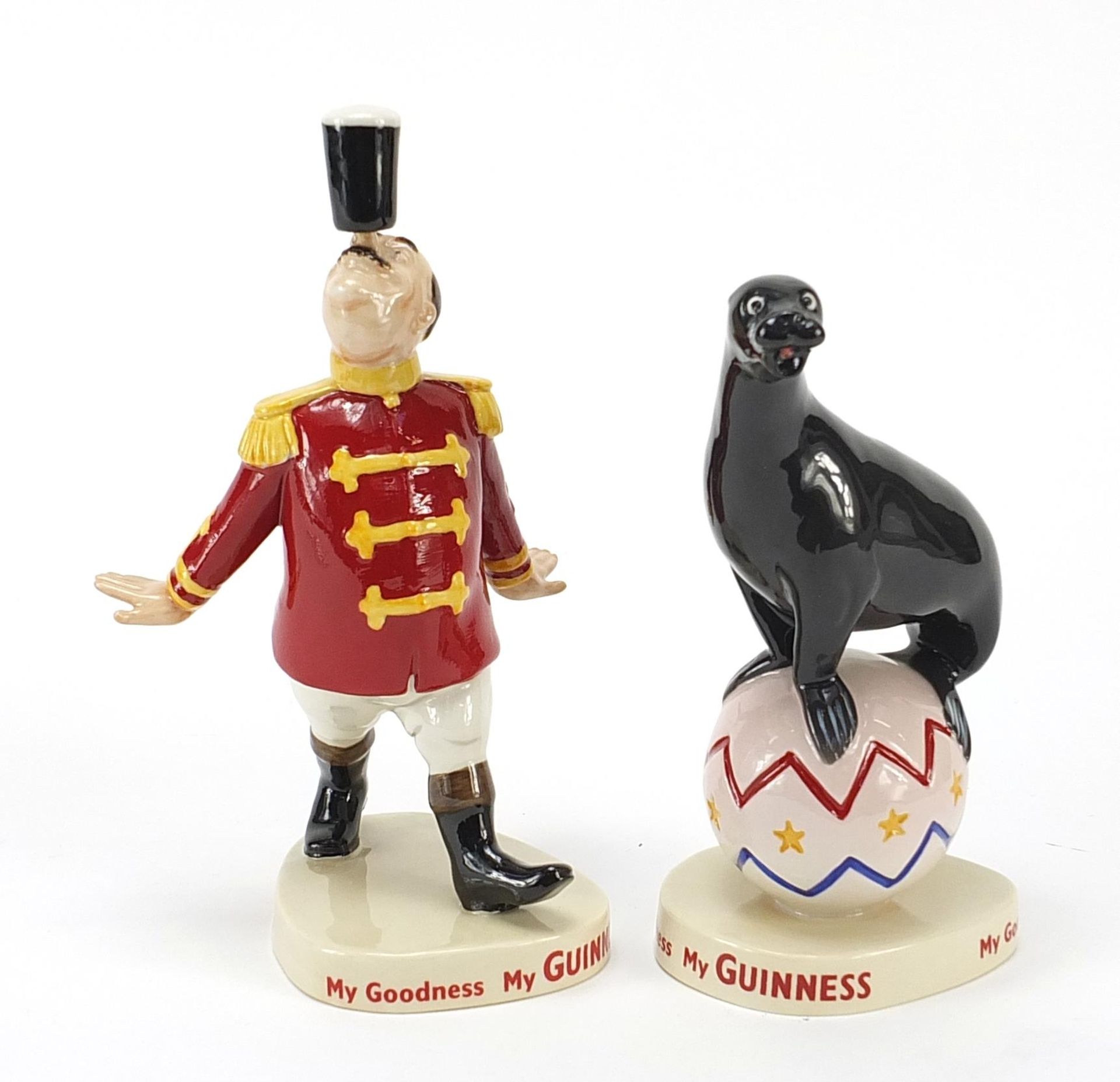 Two Coalport Guinness advertising figures comprising Sealion 959/2000 and Ringmaster 890/2000