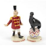 Two Coalport Guinness advertising figures comprising Sealion 959/2000 and Ringmaster 890/2000