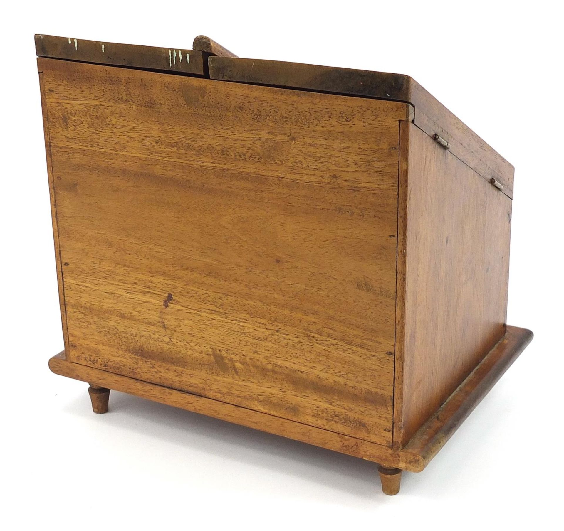 Hardwood table top stationary cabinet with drawer to the base, 32cm H x 30cm W x 23cm D - Image 3 of 3