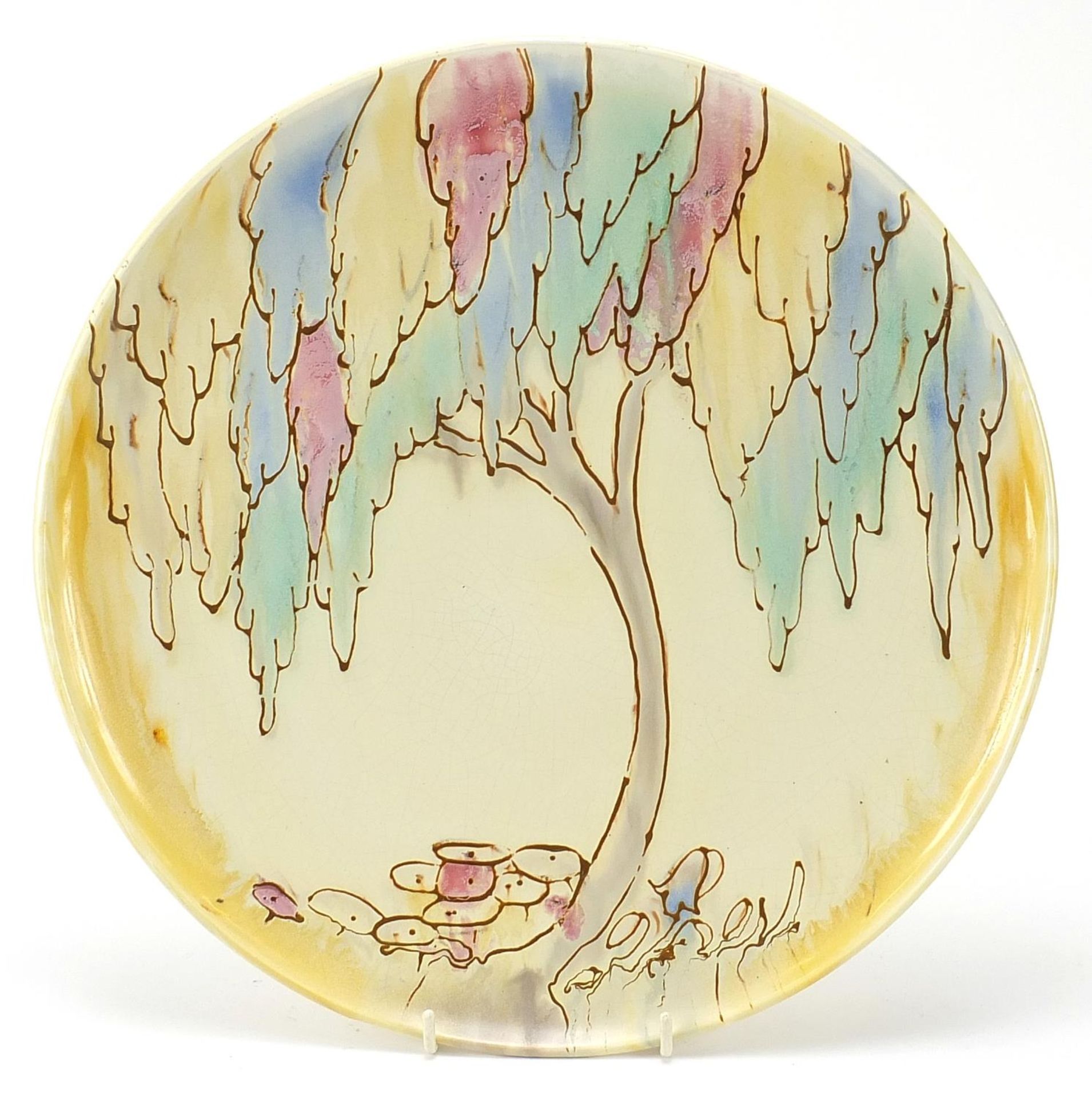 Carlton Ware charger hand painted in the Tubelined Tree pattern, 32.5cm in diameter