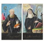 St Benedict and St Scholastica, pair of 18th century watercolours, possibly designs for