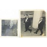 Two black and white photographs of Frank Sinatra including one signed by Frank Sinatra in ink and