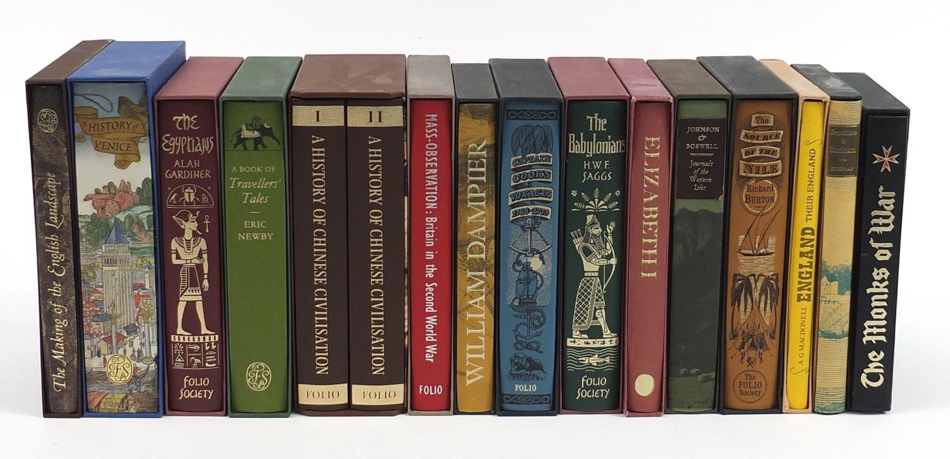 History and travel related Folio Society hardback books with slip cases including History of Venice,