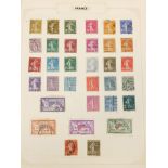French collection of stamps arranged on several pages