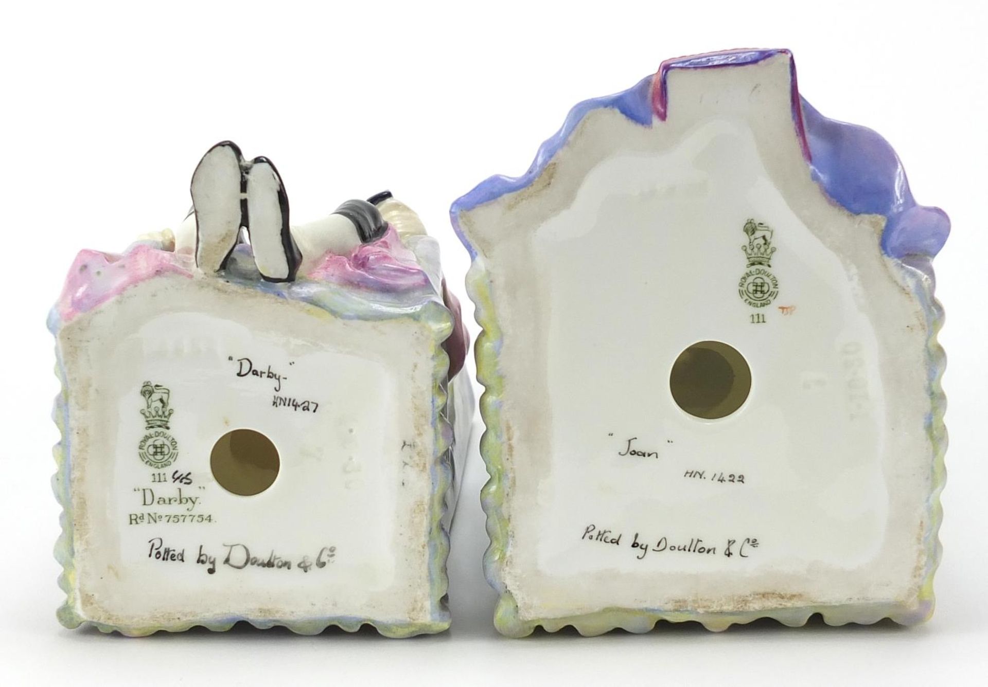 Two Royal Doulton figurines comprising Joan HN1422 and Darby HN1427, each 14cm high - Image 3 of 4